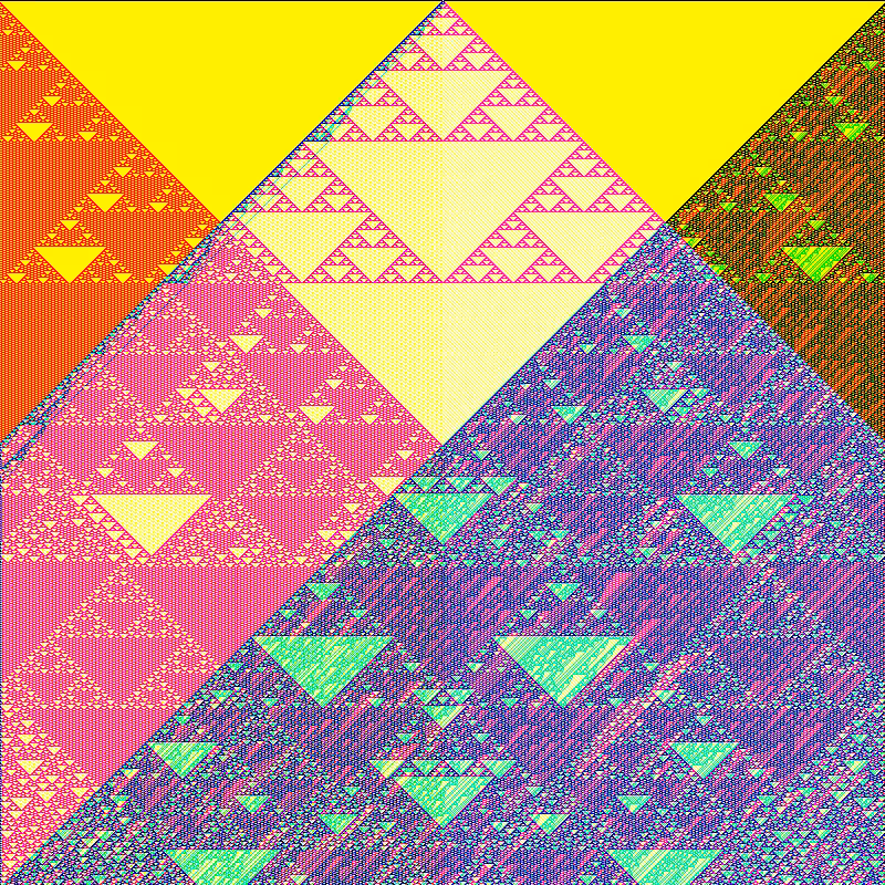 RGB Elementary Cellular Automaton #436