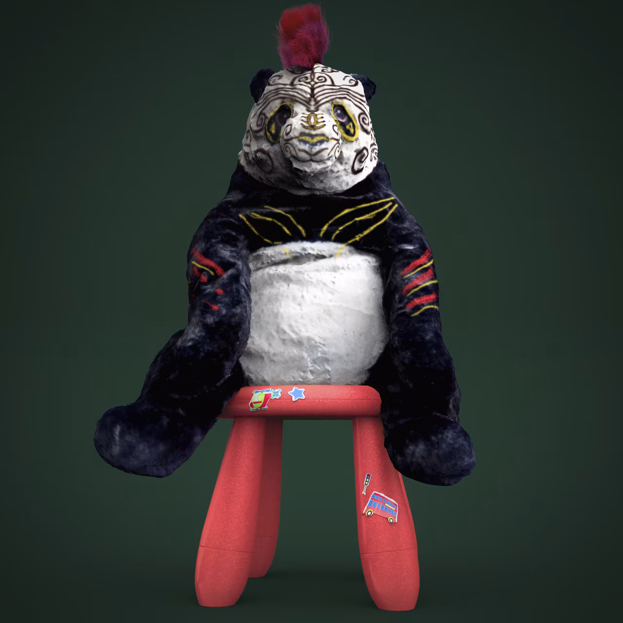 pinky maori panda warrior