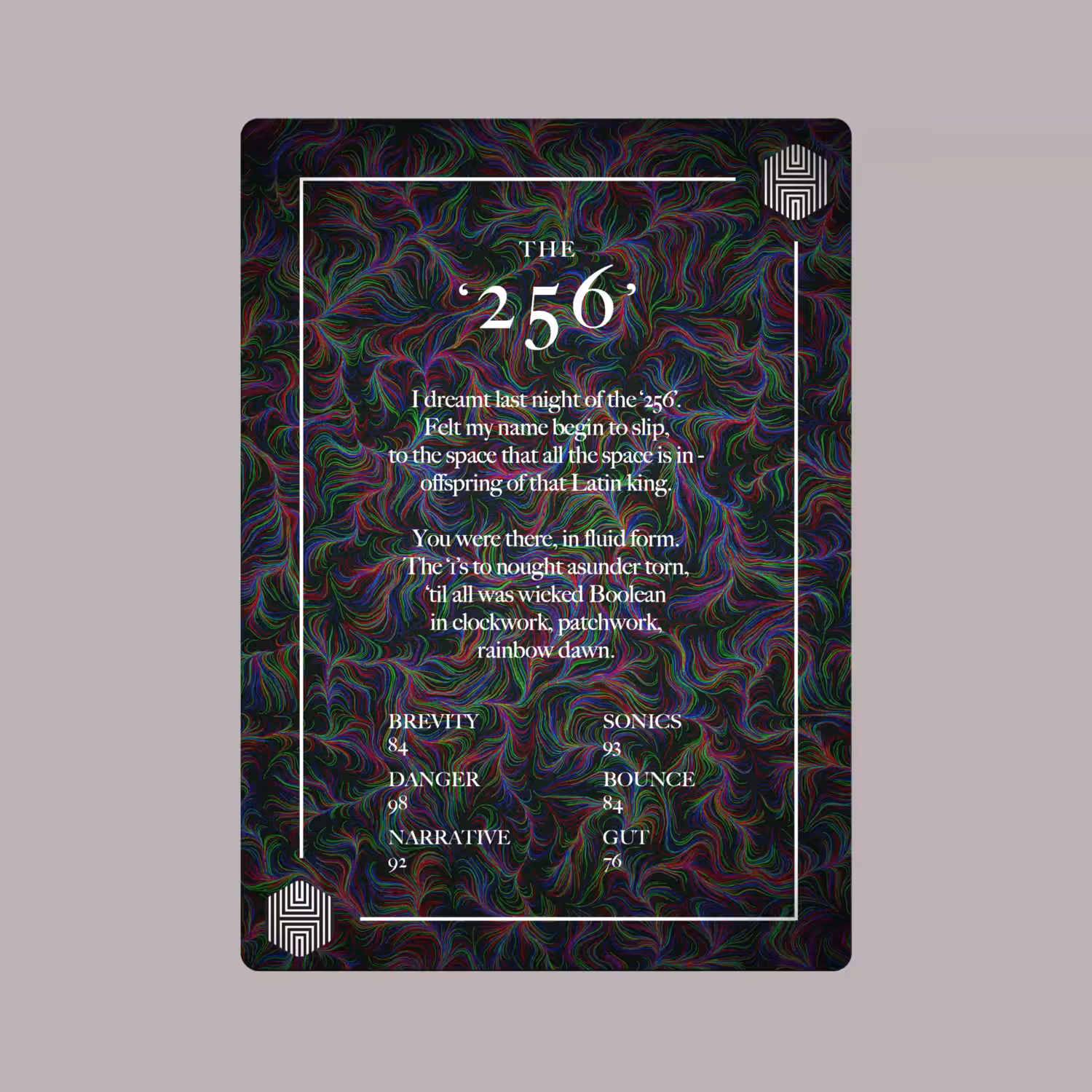 POETRY CARDS VOL 1 | META/VERSE: 029 - THE '256'