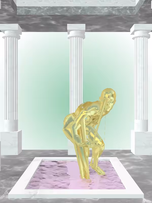 The Sneaky Green-Golden Goblet Woman #6469