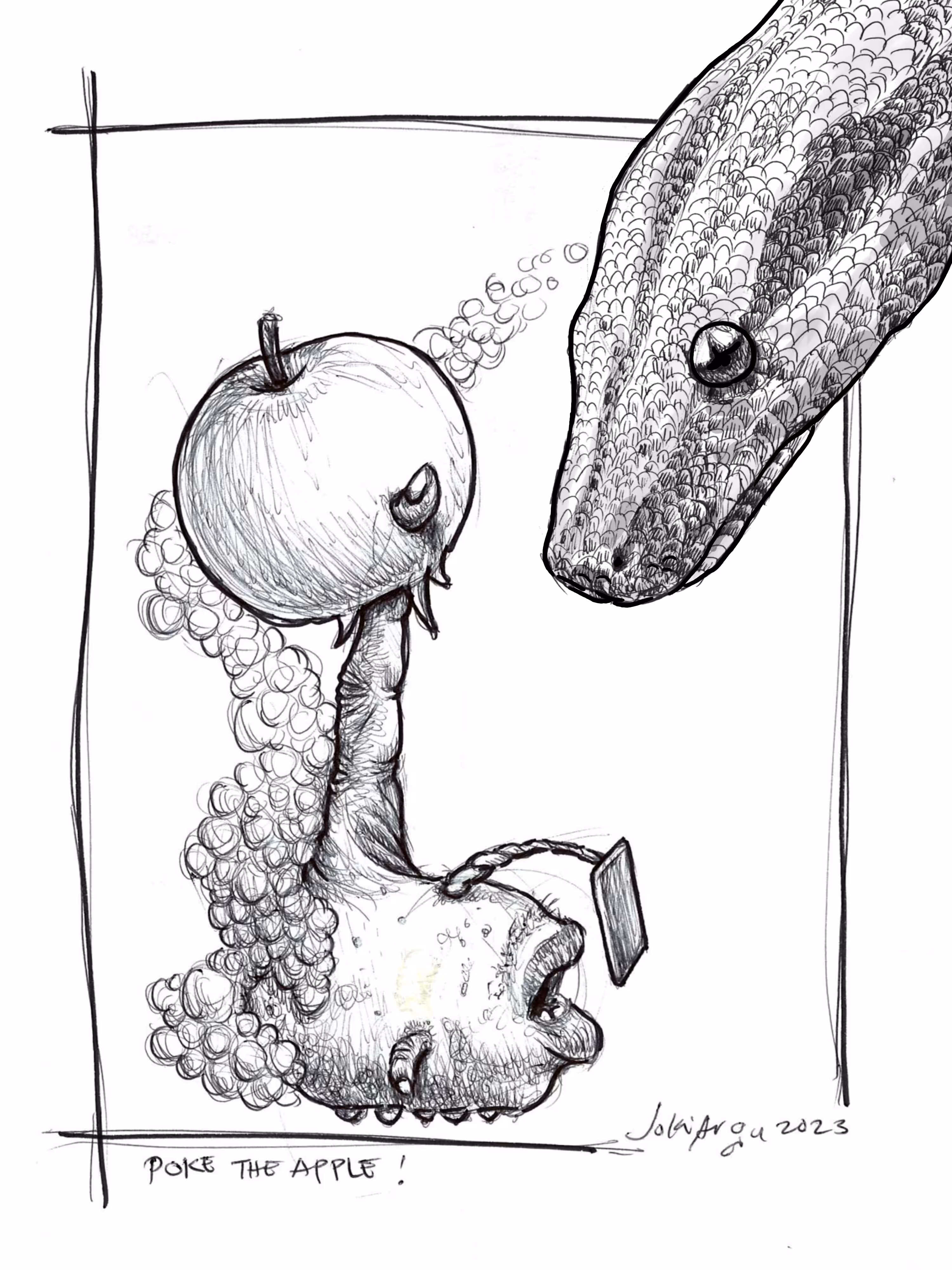 poke the apple! snake?!