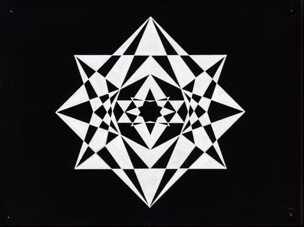 No.1 Sacred Geometry hand drawn invert
