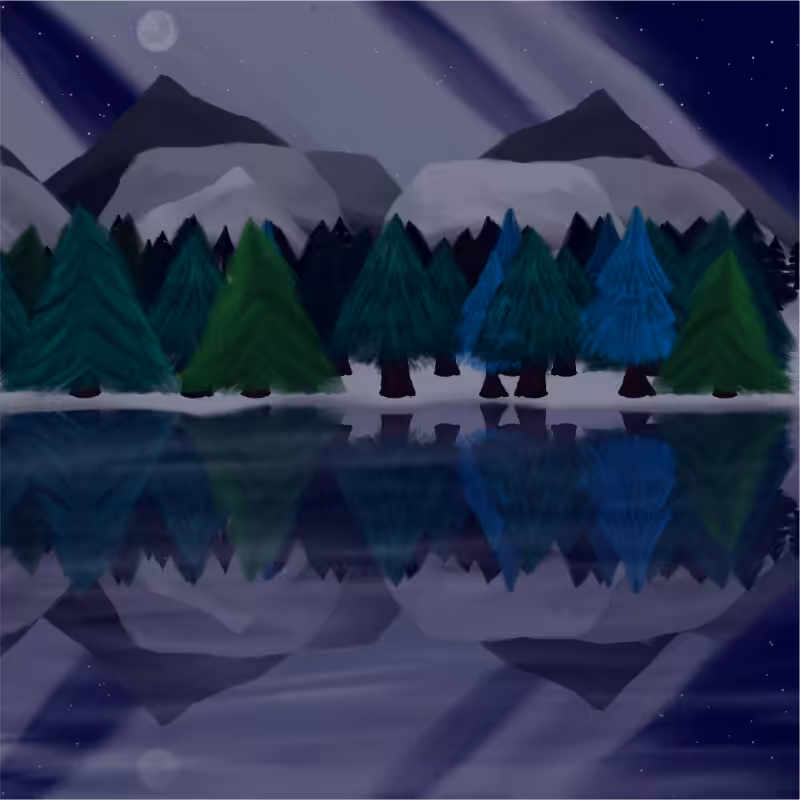 Moony Winter Lake #7