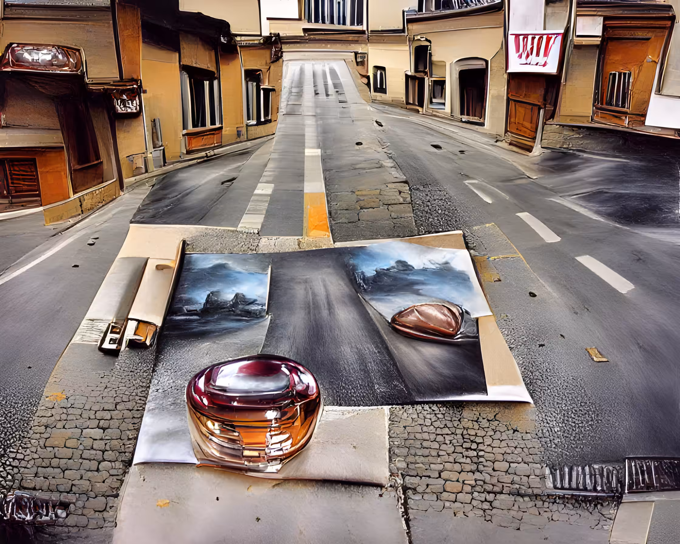 Italian artist Cipriano Ponti dropped all his works on the floor and fled the city.