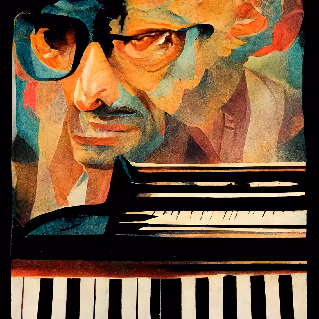 Jeff Goldblum playing a piano | Midjourney Ai