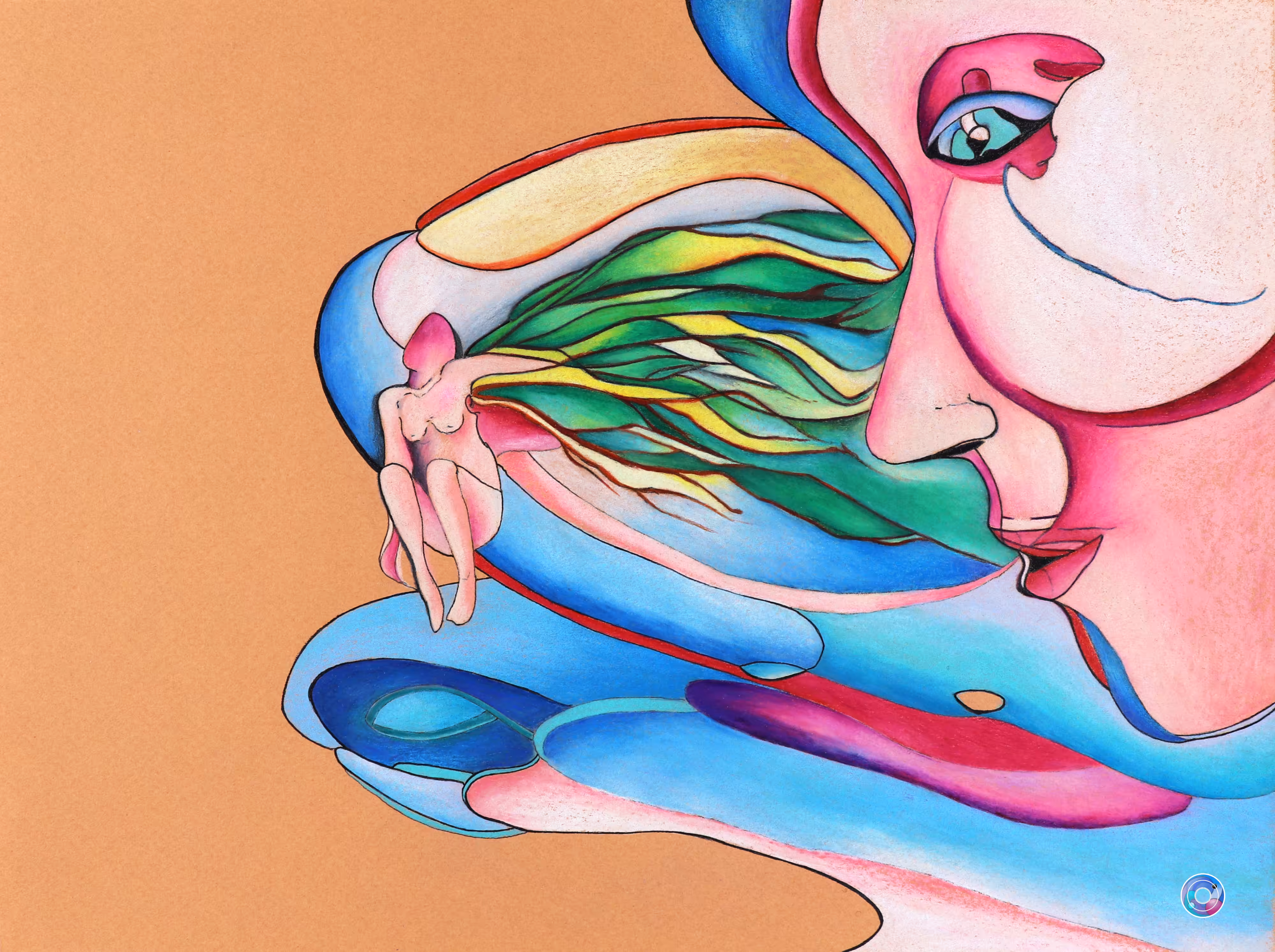 Colored pencil on paper