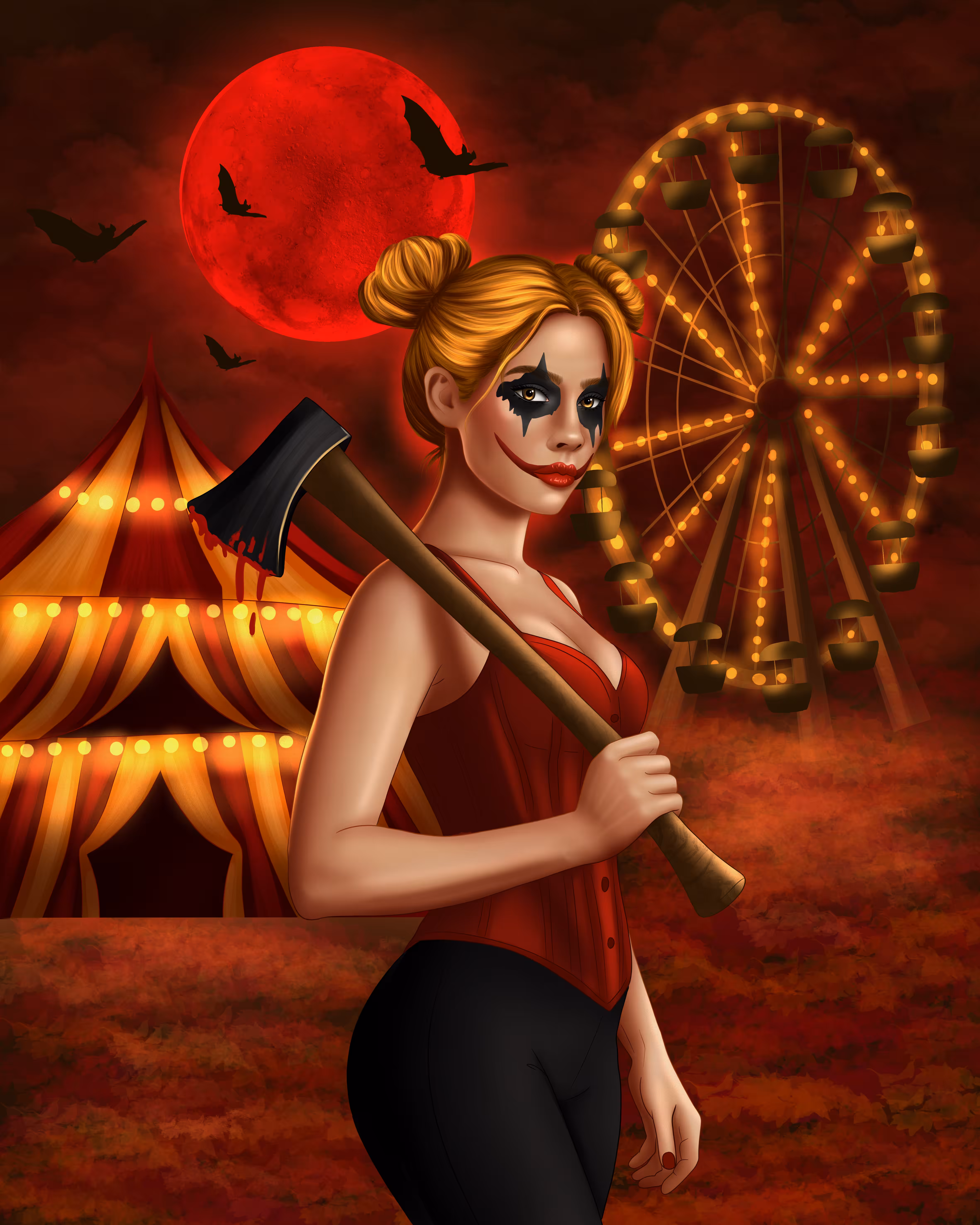 Spectral Night: Acrobat Under the Blood Moon
