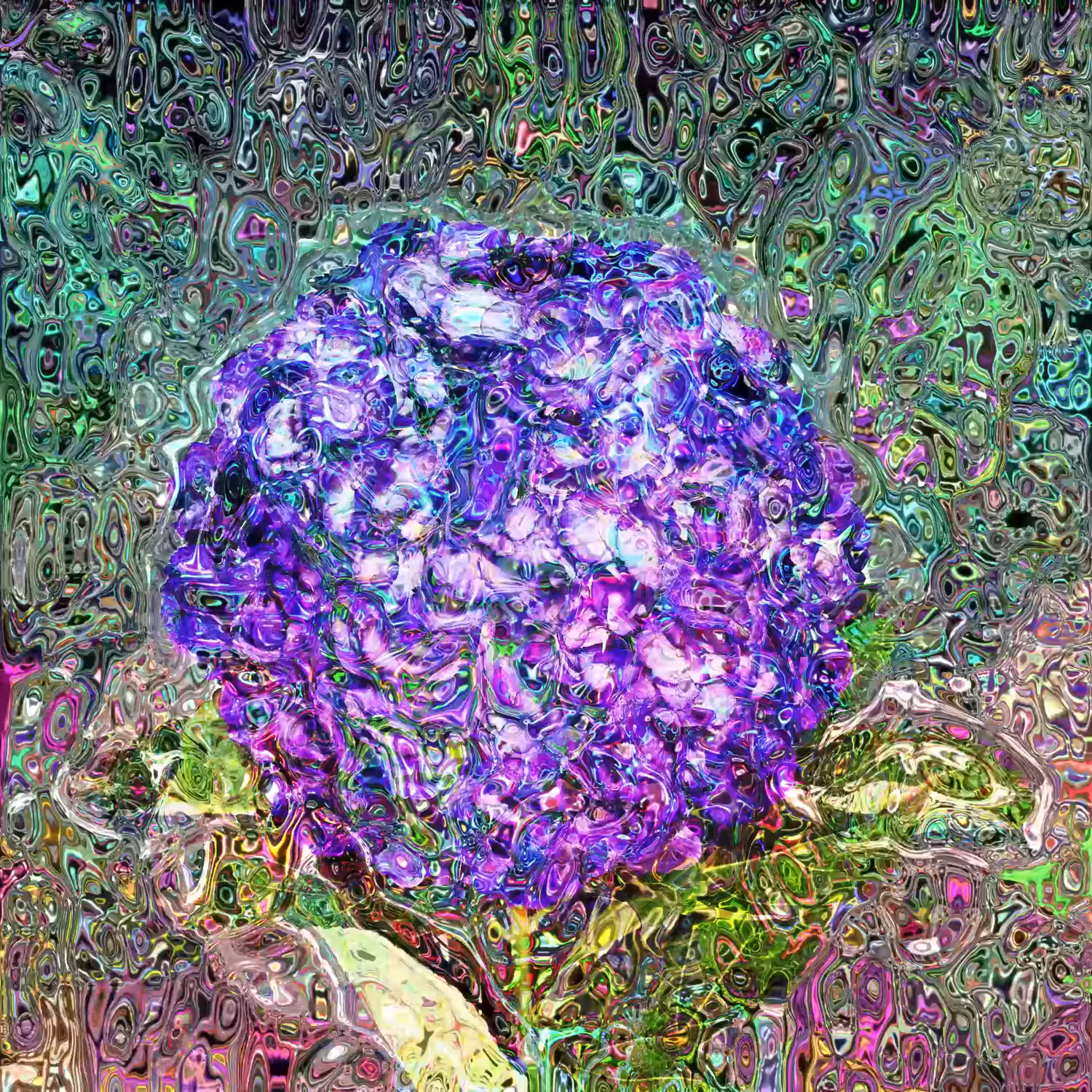 purple hydrangea Flower Distortion #5
