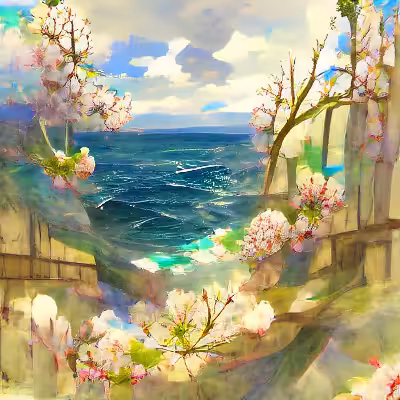 Spring over the sea