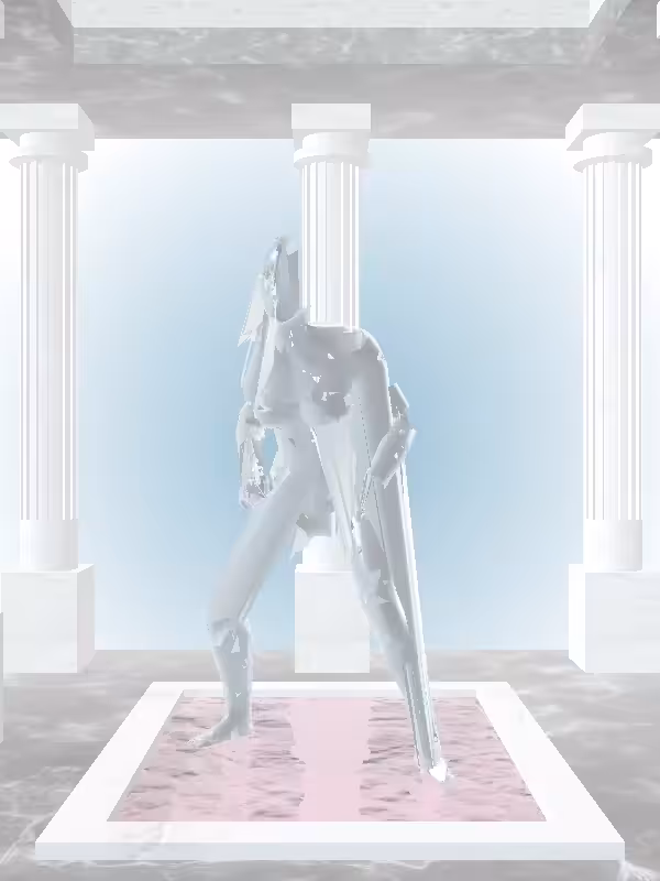 The Kicking Shimmery Blue Woman #5935