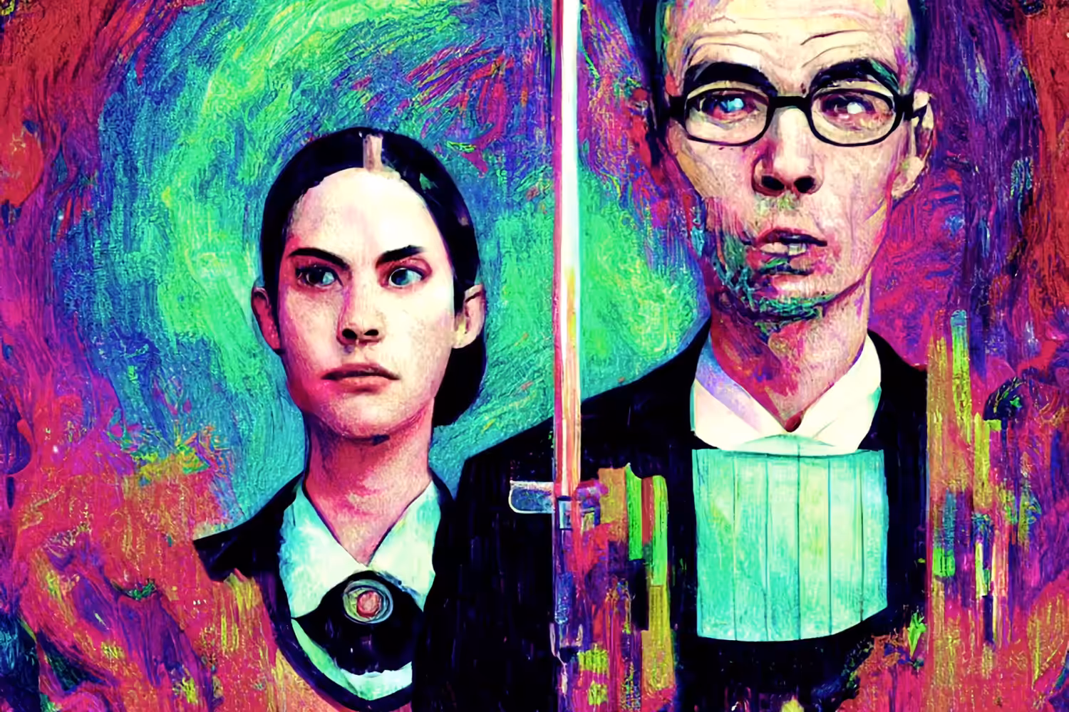 Art re-imagined - Psychedelic American Gothic