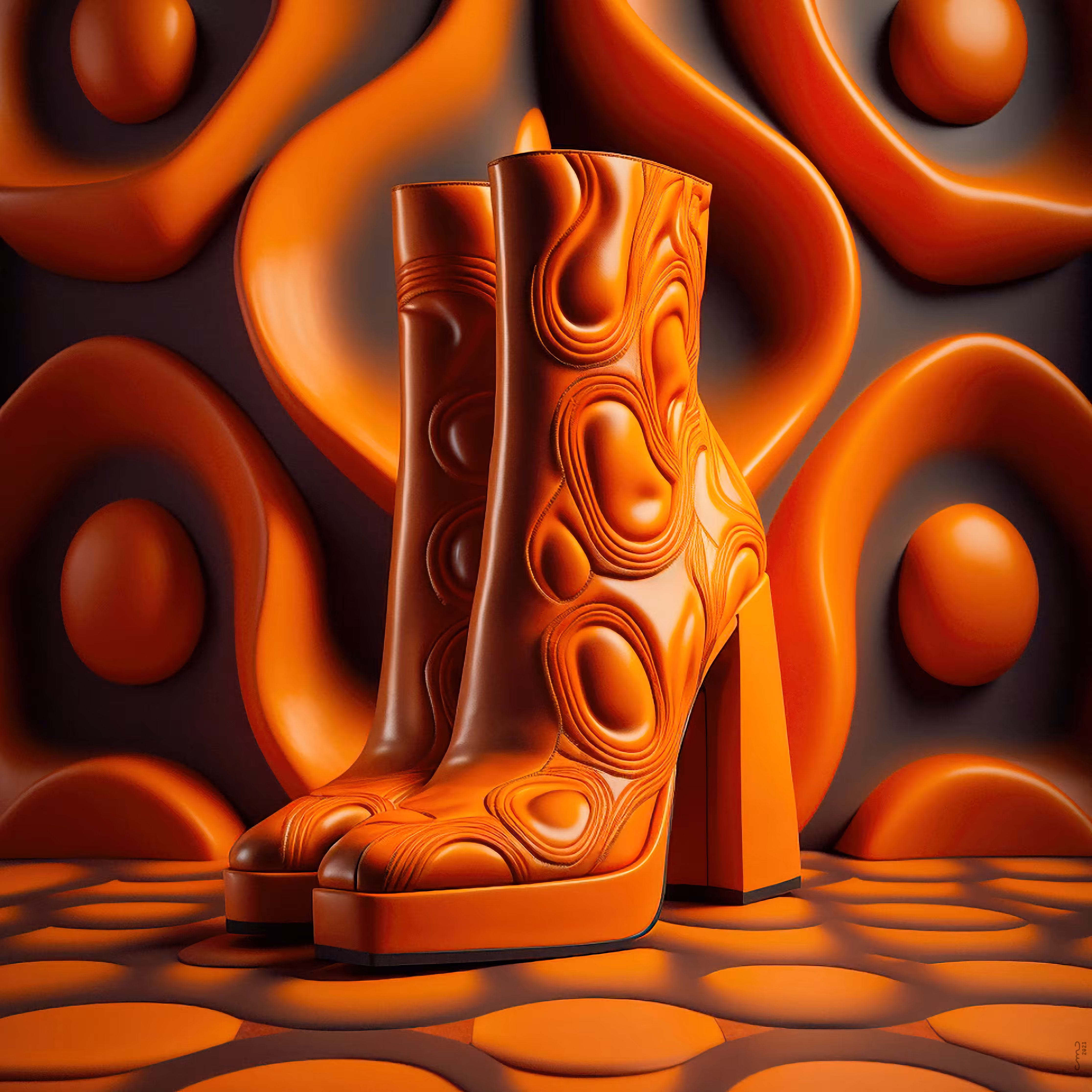 Supreme orange heels