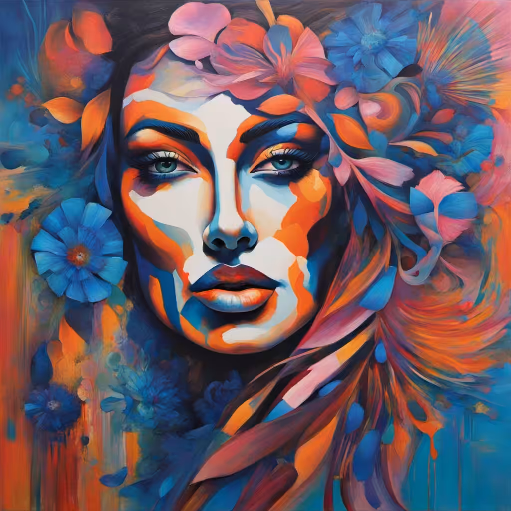 DigiWork: A Woman With Flowers In Her Hair.