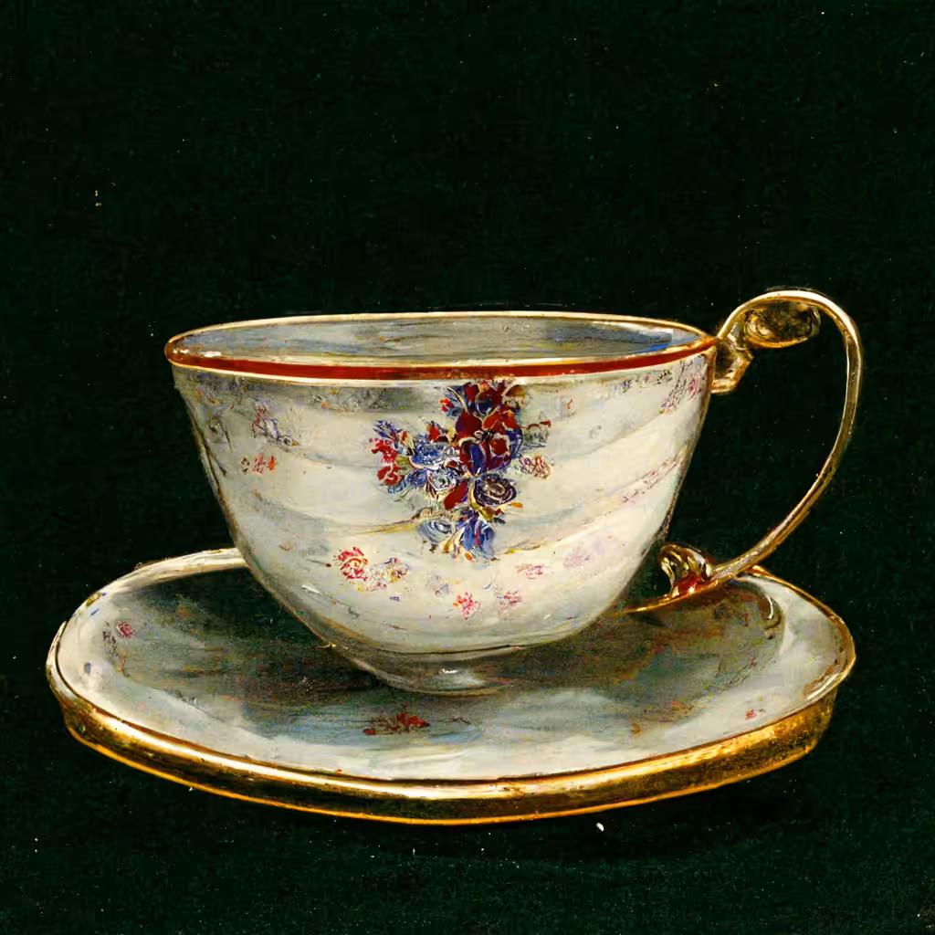 british porcelain teacup with floral design