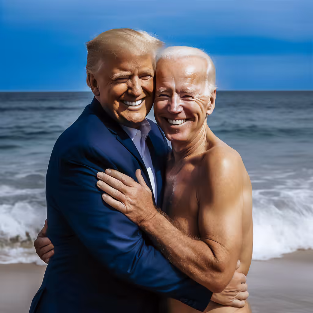 Trump and Biden Beach Bromance 2024