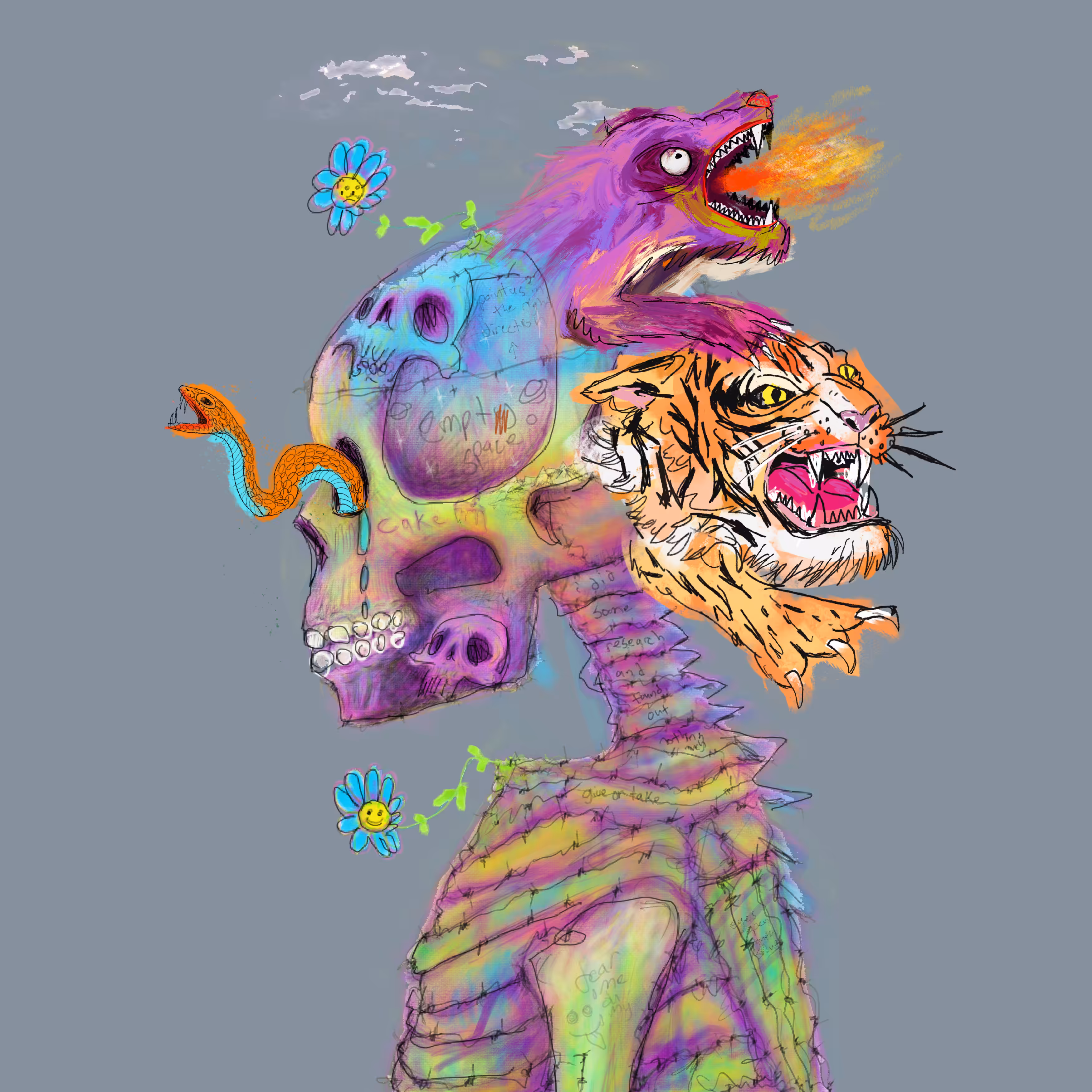 #111 Snake, Tiger and Purple Wolf