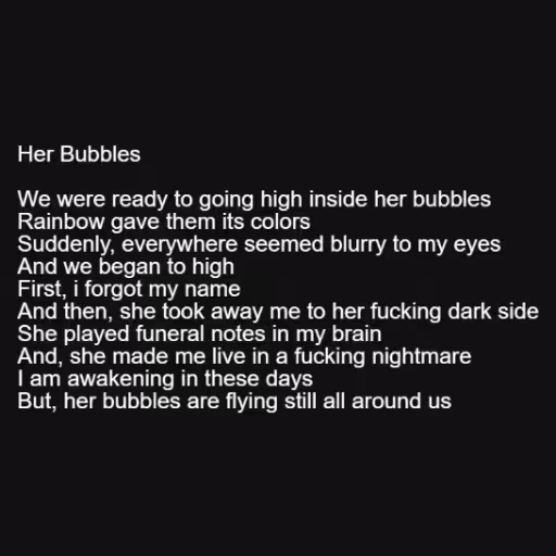 Her Bubbles

We were...