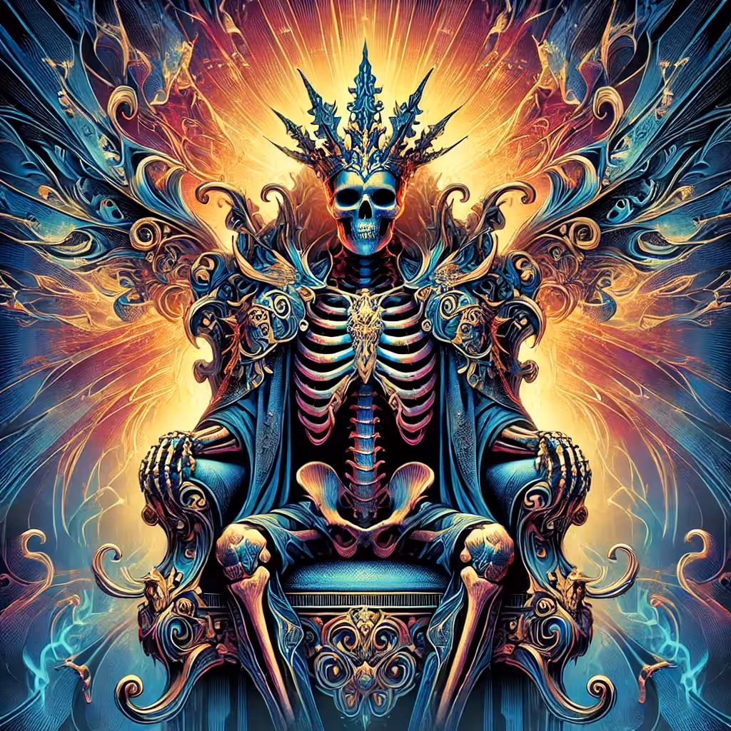 "The Skeleton King on His Throne"