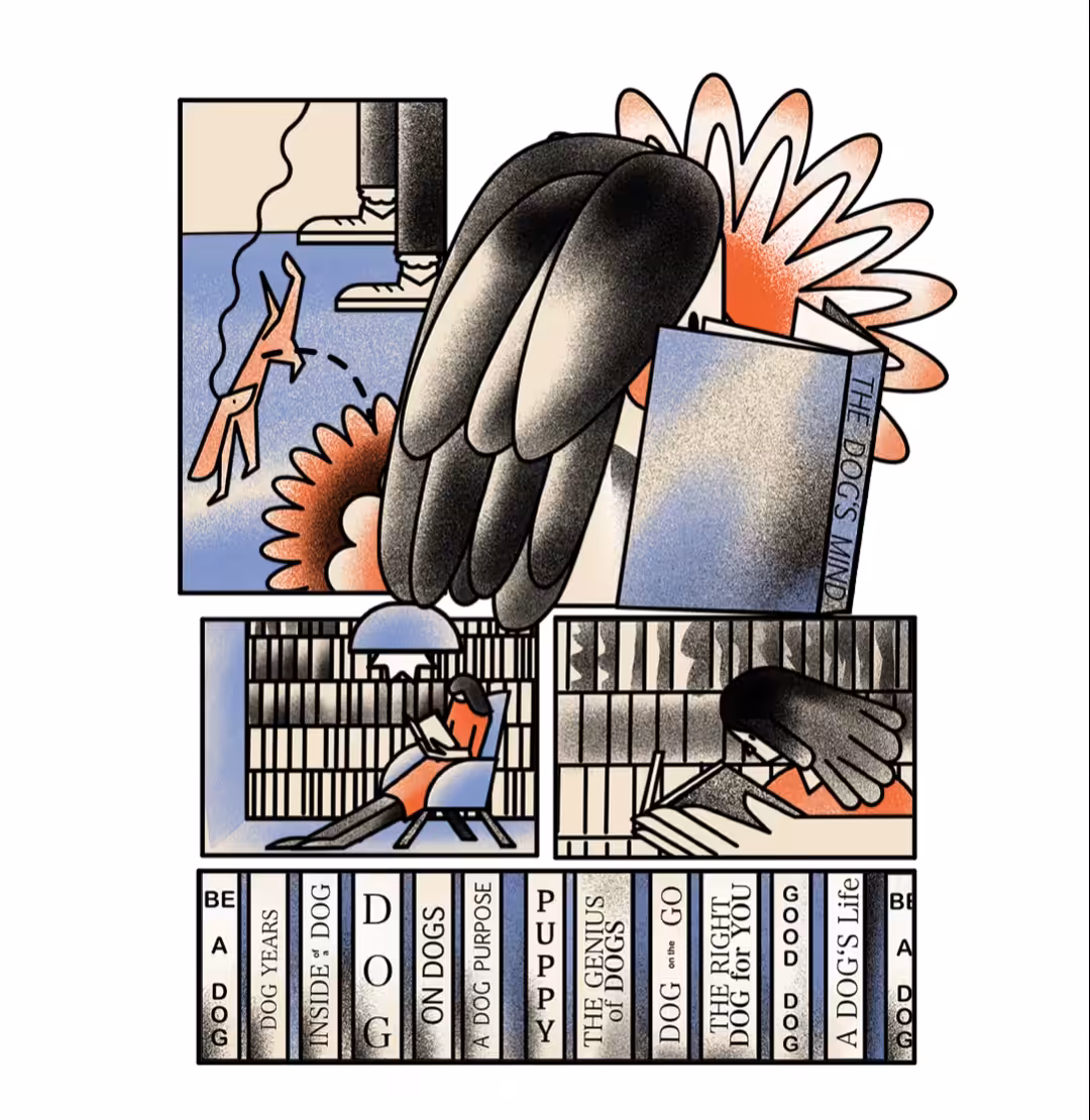 A book collector about small dogs
