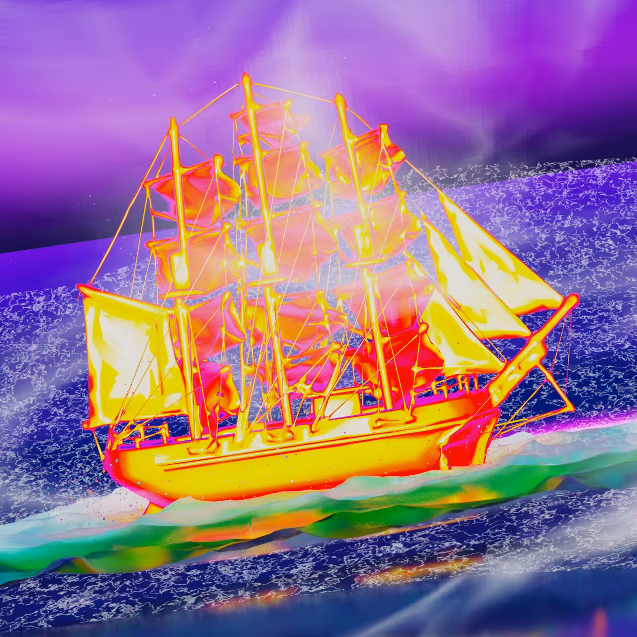 Ship in a storm