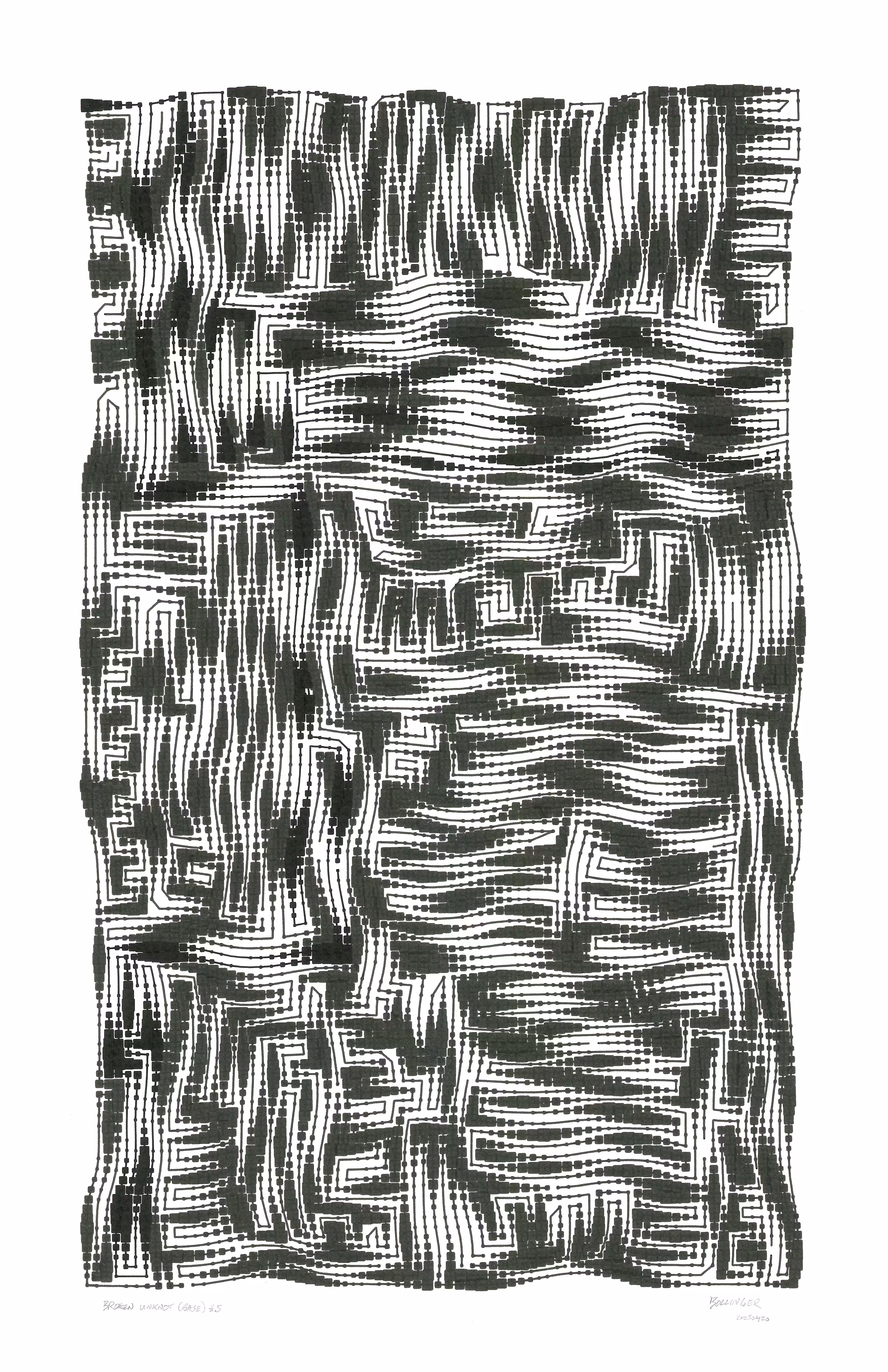 Physical Pen Plots: Broken Unknot fx(hash) (Base) #005