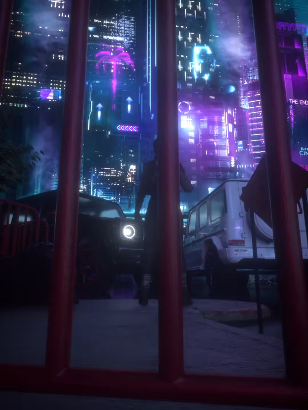Shocked Girl in Metaverse Cyber City