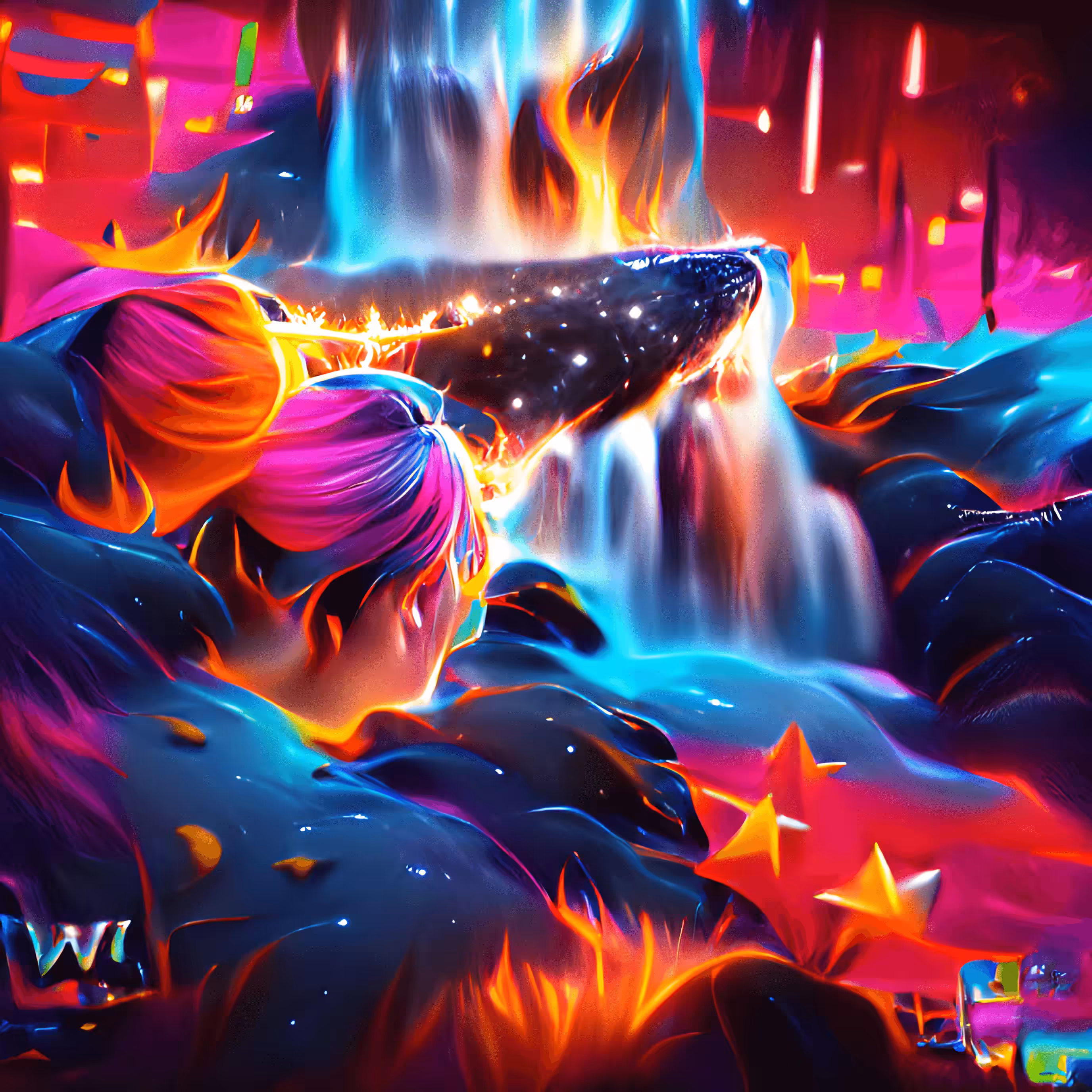 Waterfall of Stars & Fire
