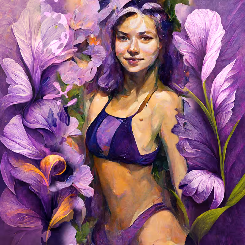 Girl and Flower #3 #5