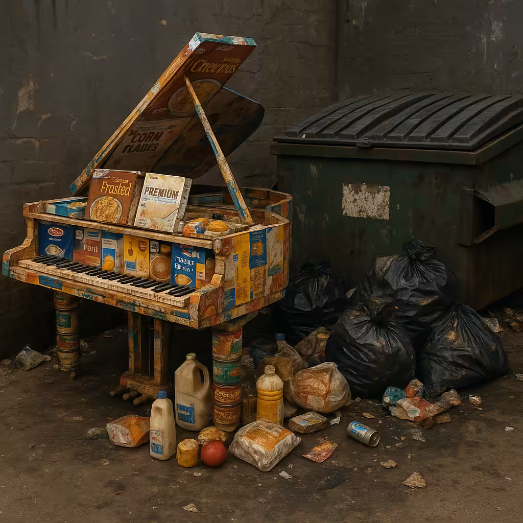 Anonymous Nobody’s Not-So-Supermarket Grand Piano