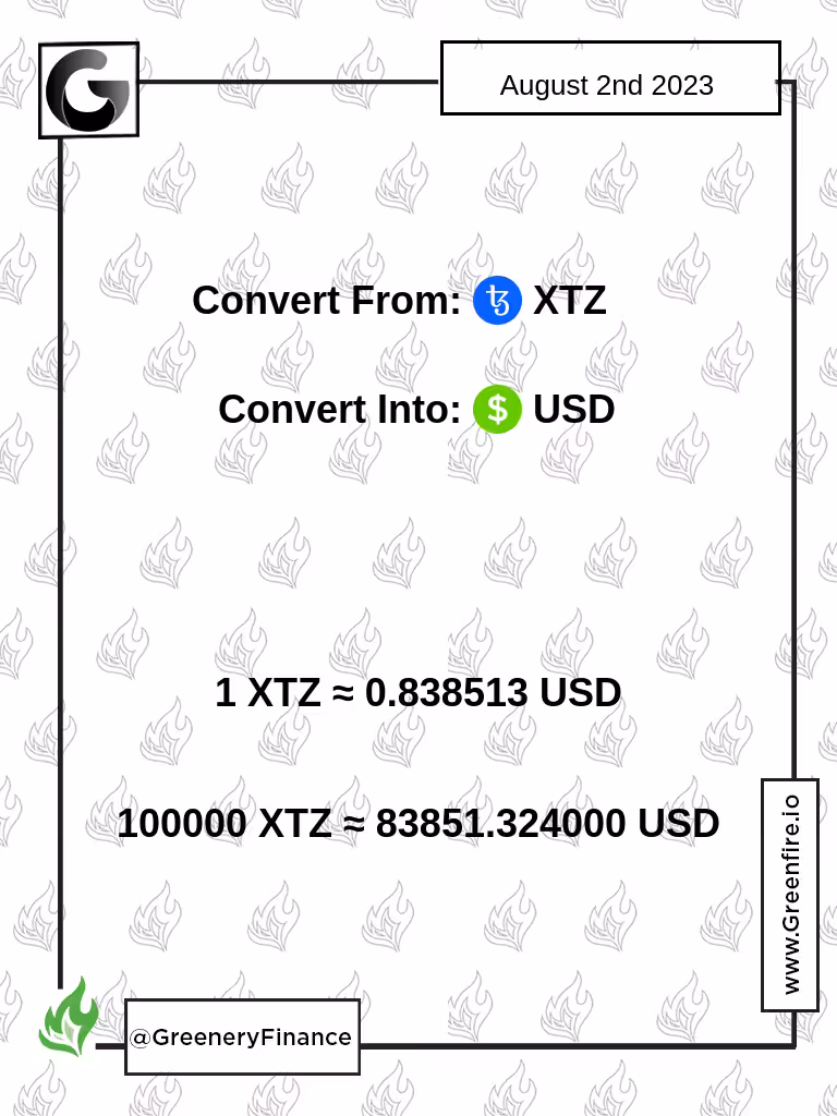 100000 XTZ into USD
