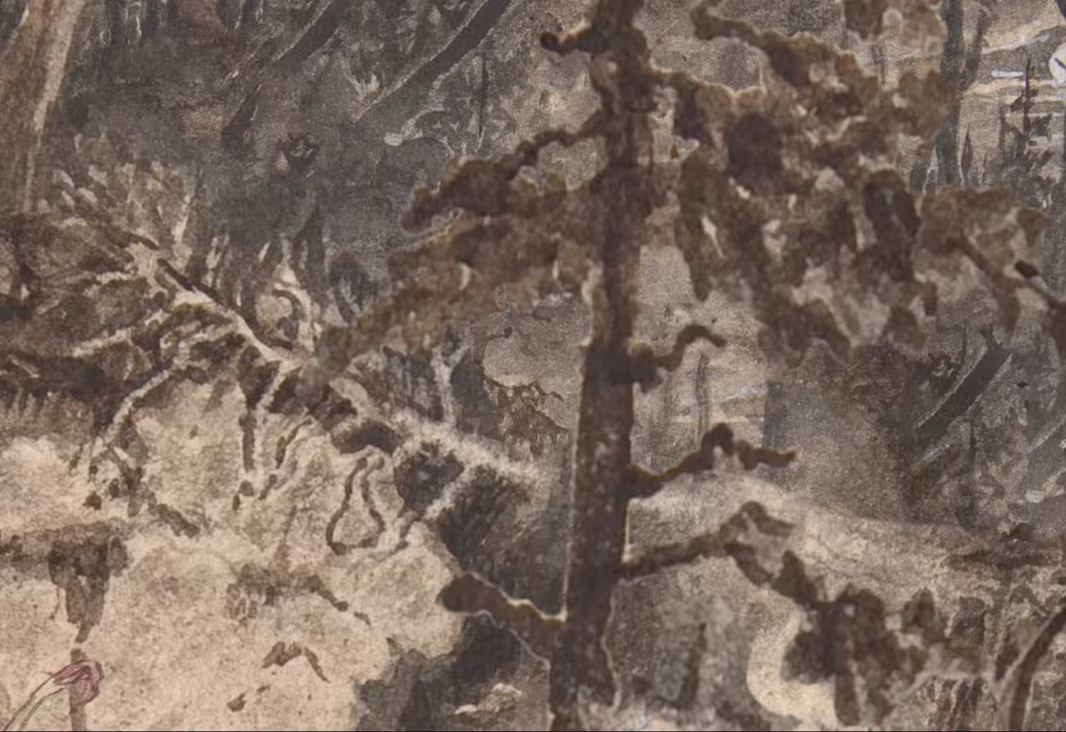 Hunters resting in a forest at night