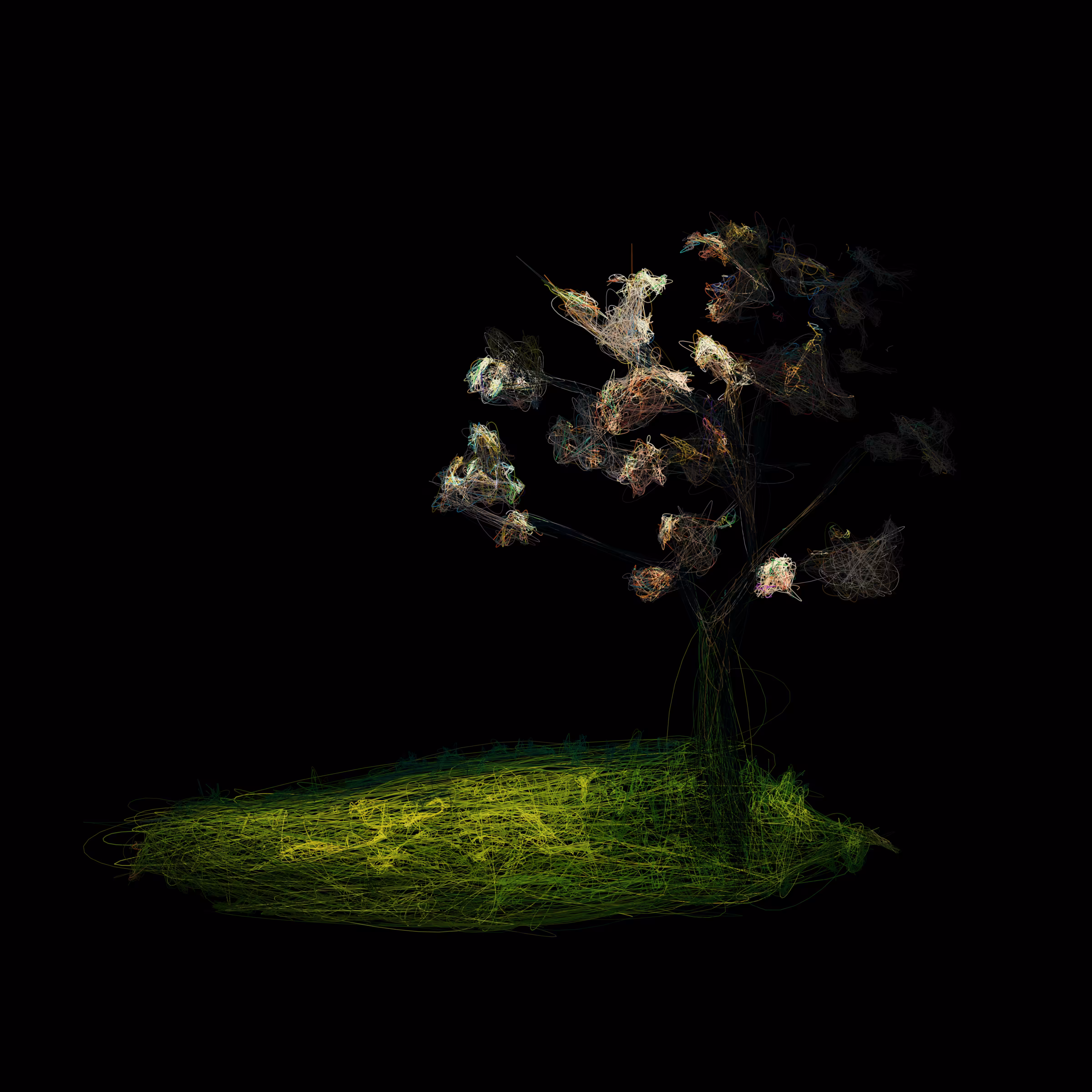 A Small Patch of Grass with a Cherry Tree 