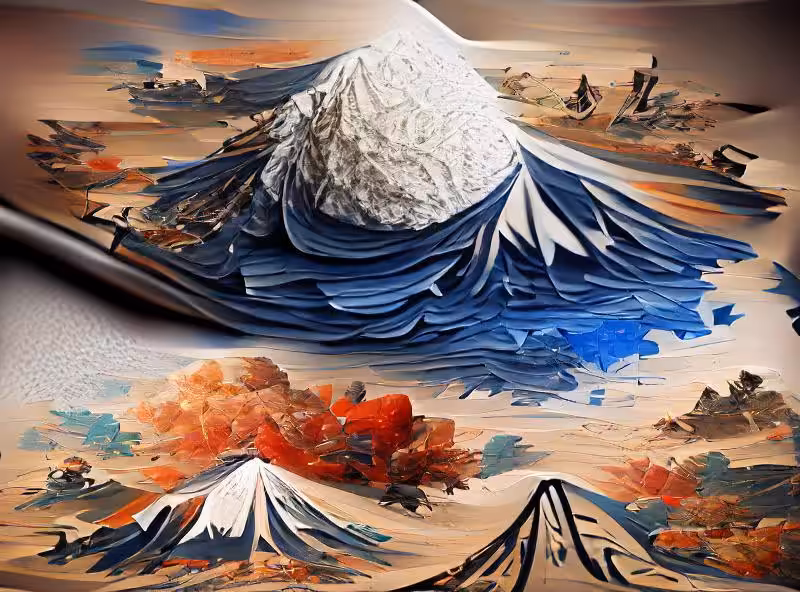 Abraham's First Works: Hokusai paints mount fuji