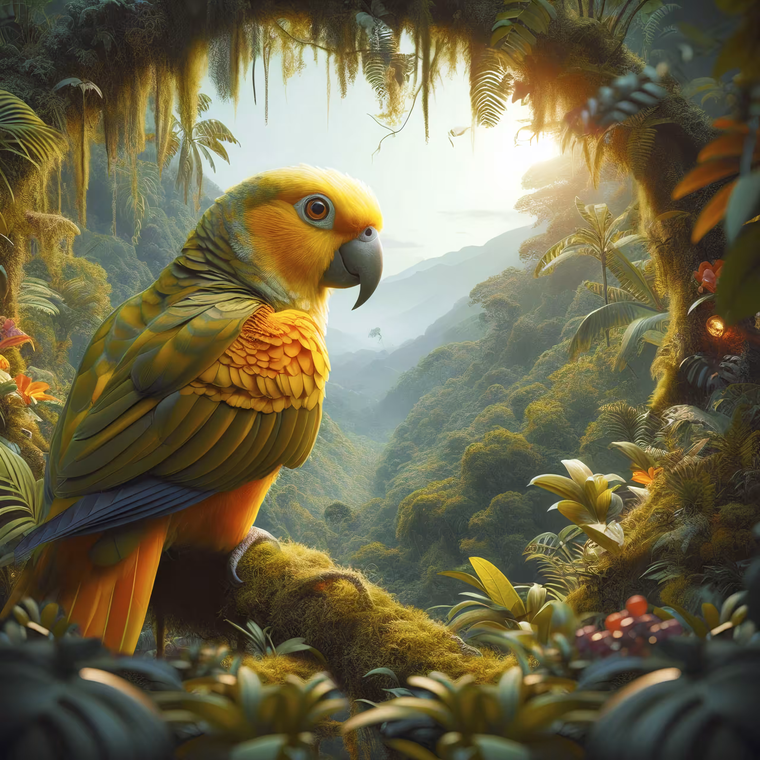 Yellow-eared Parrot Bird