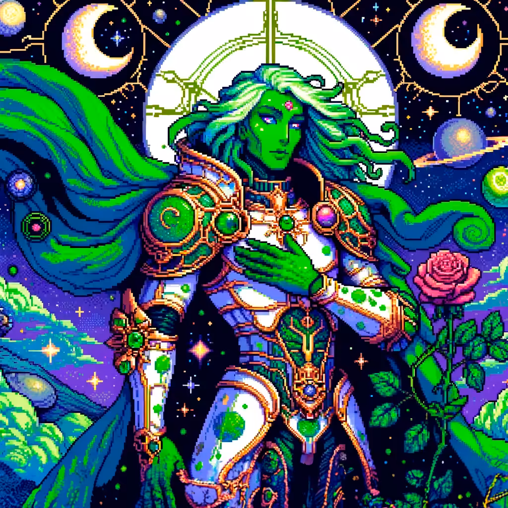 Pixel Nouveau 44 - The Green Alien Paladin