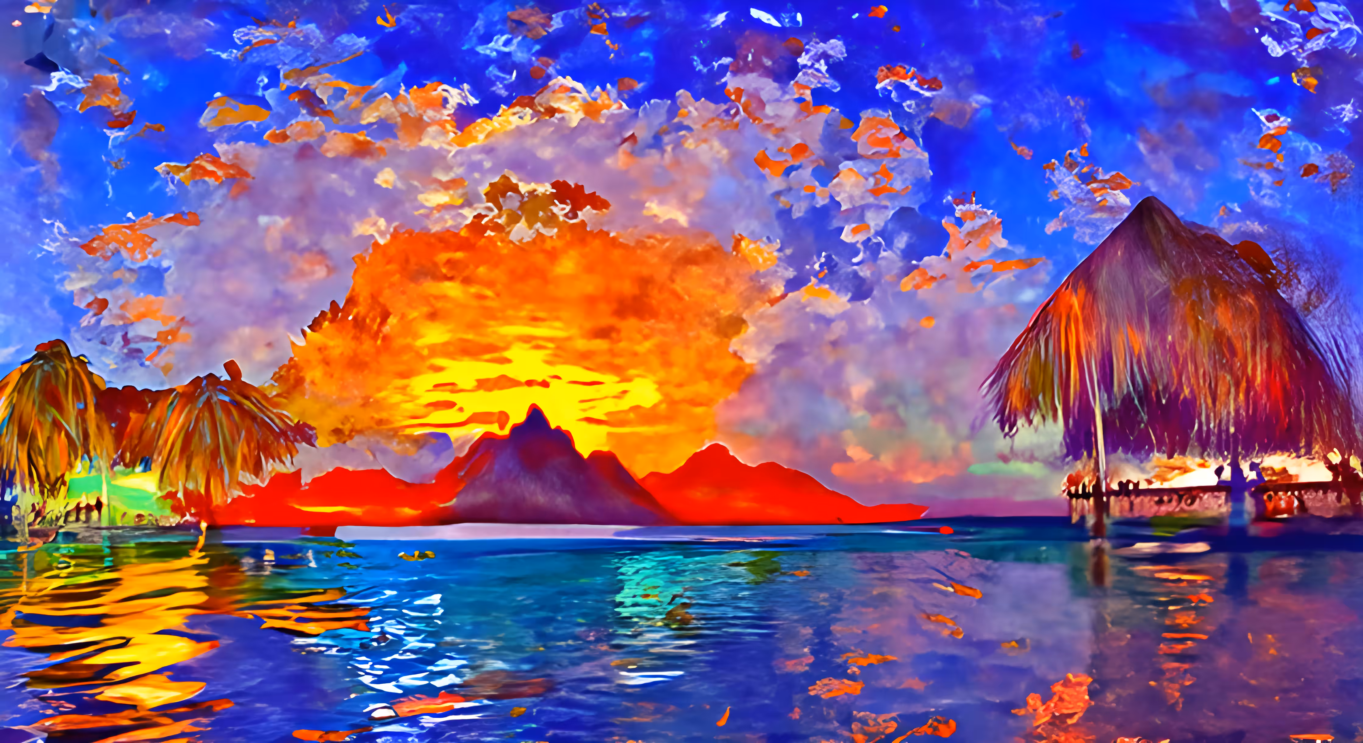 Sunset in the village