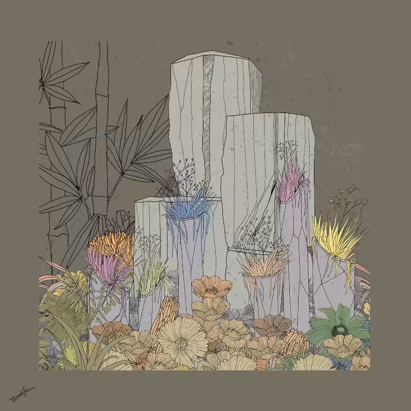 Garden of Lines #Rocks_Blooms #9