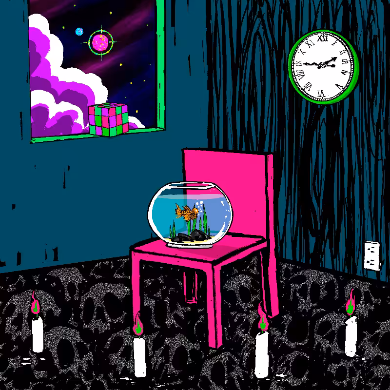 pink chair in the blue room #21