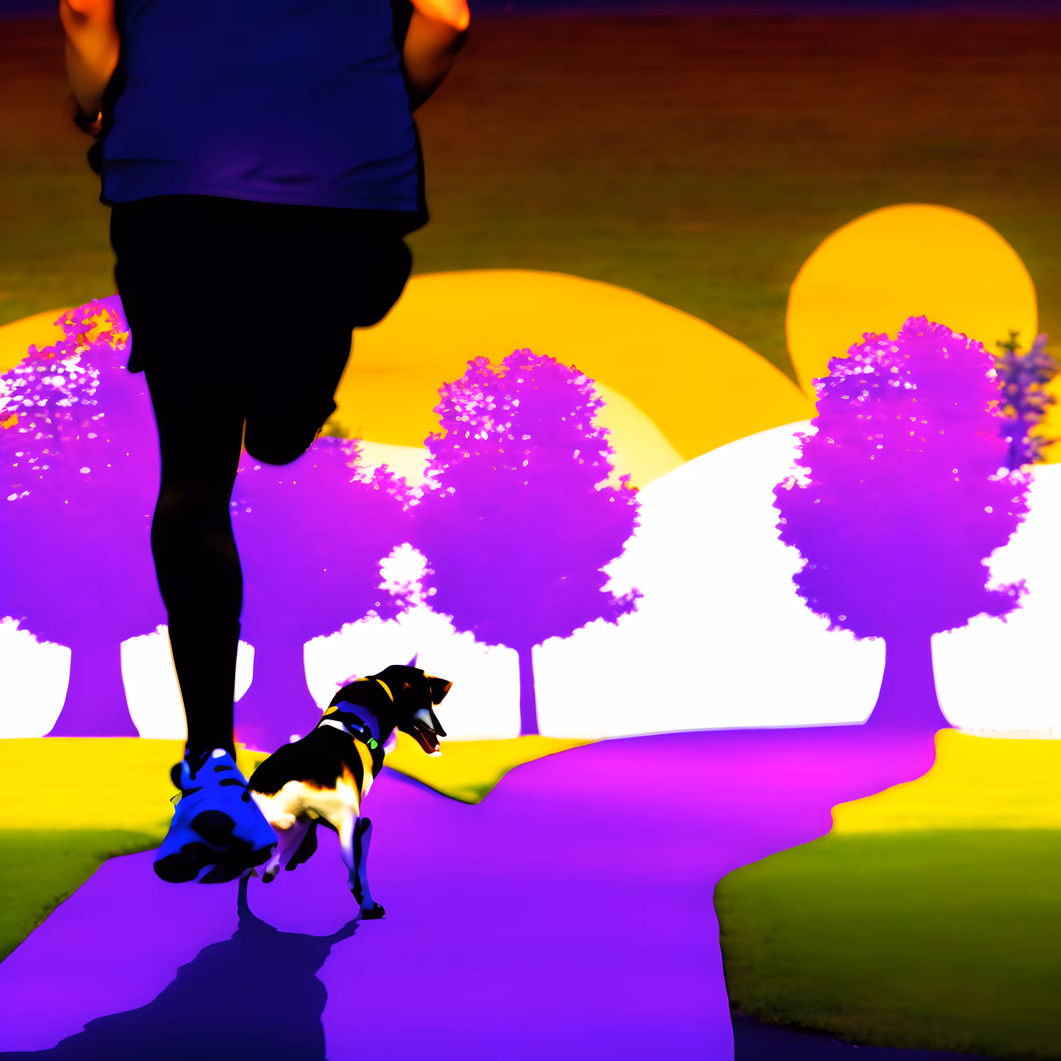 A Person Jogging in the Park With Their Dog