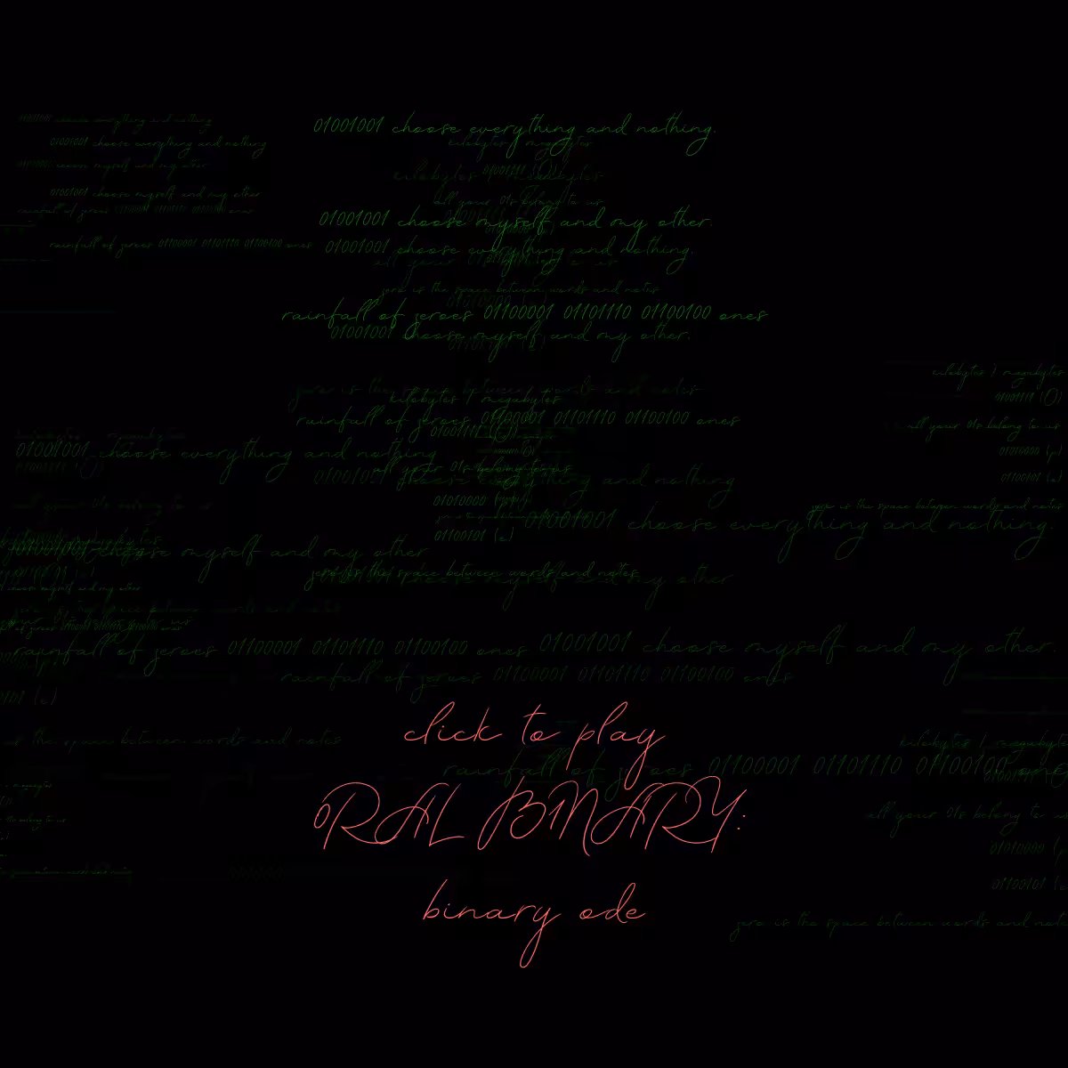 0RAL B1NARY: “BINARY ODE” #156