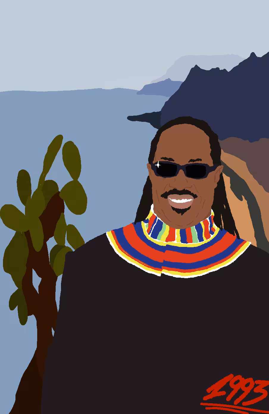 Portrait of Stevie Wonder at the Canary Islands