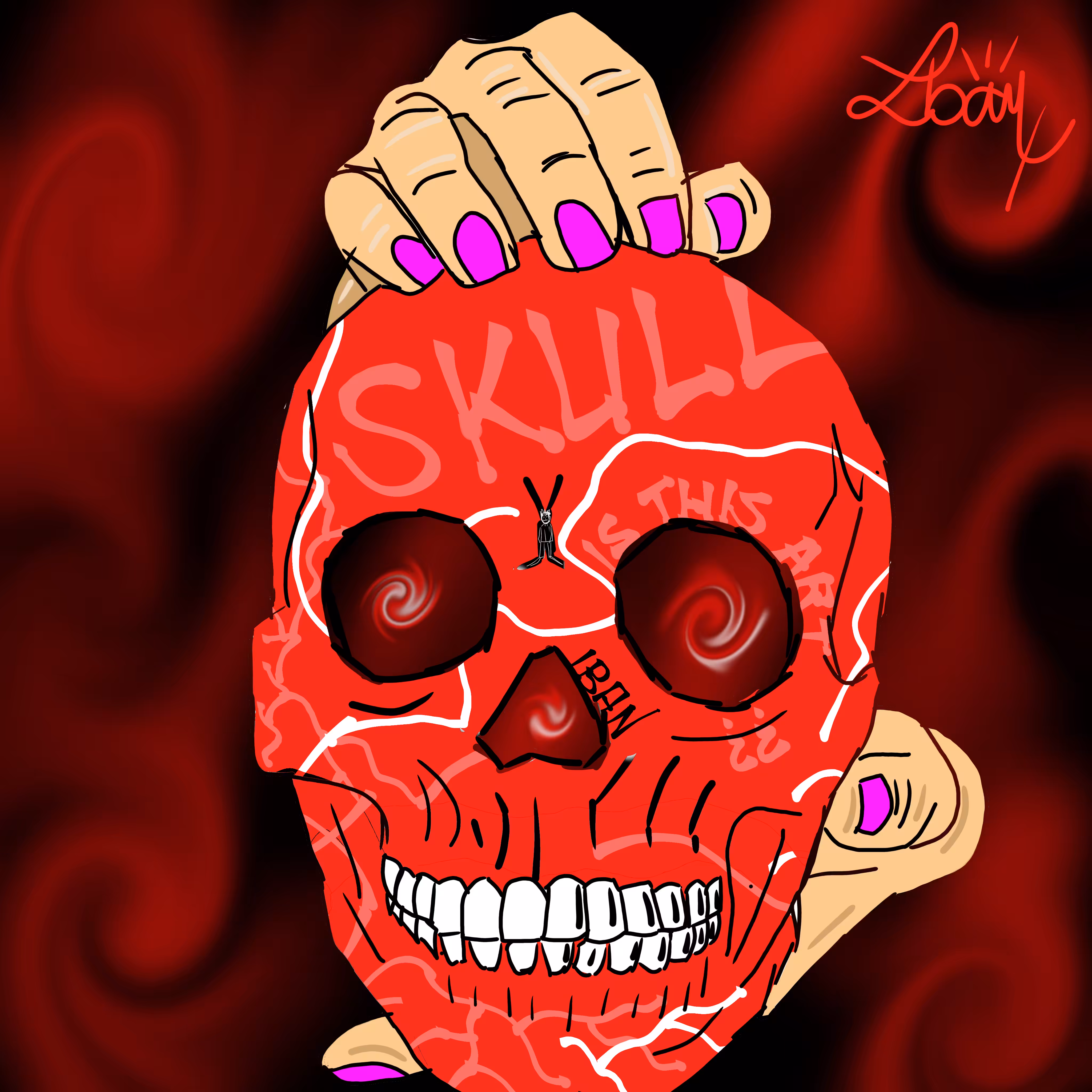 The Skull in her hands