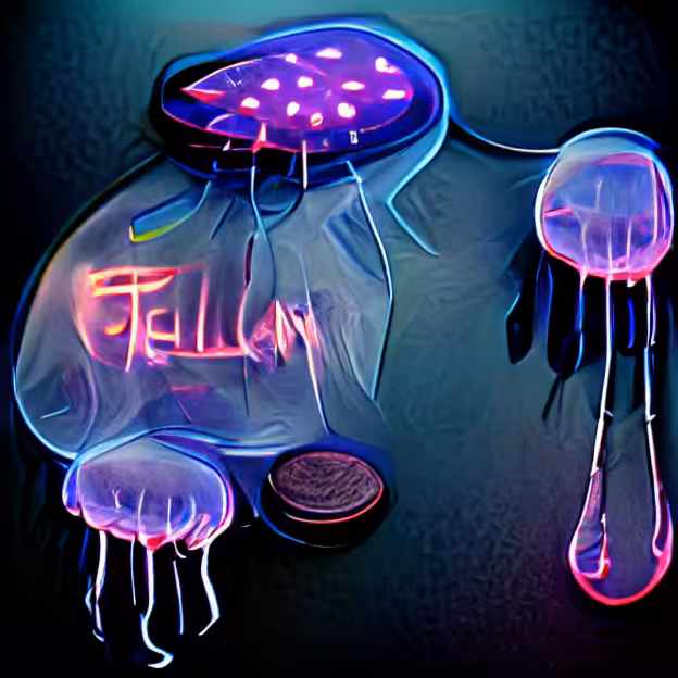 Neon Jellyfish w/ Text