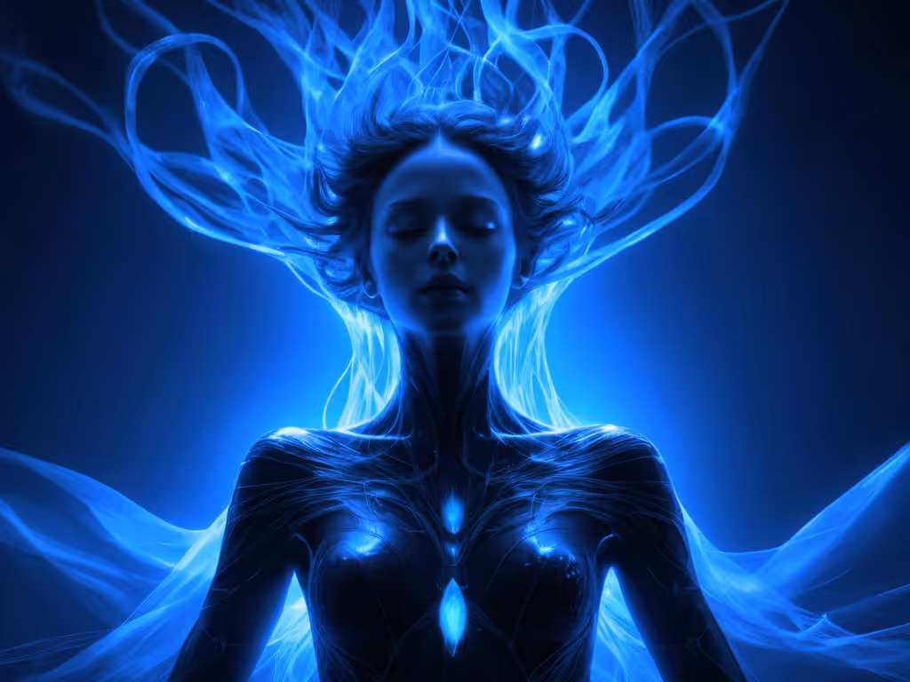 Azure Serenity: Neon Dreams