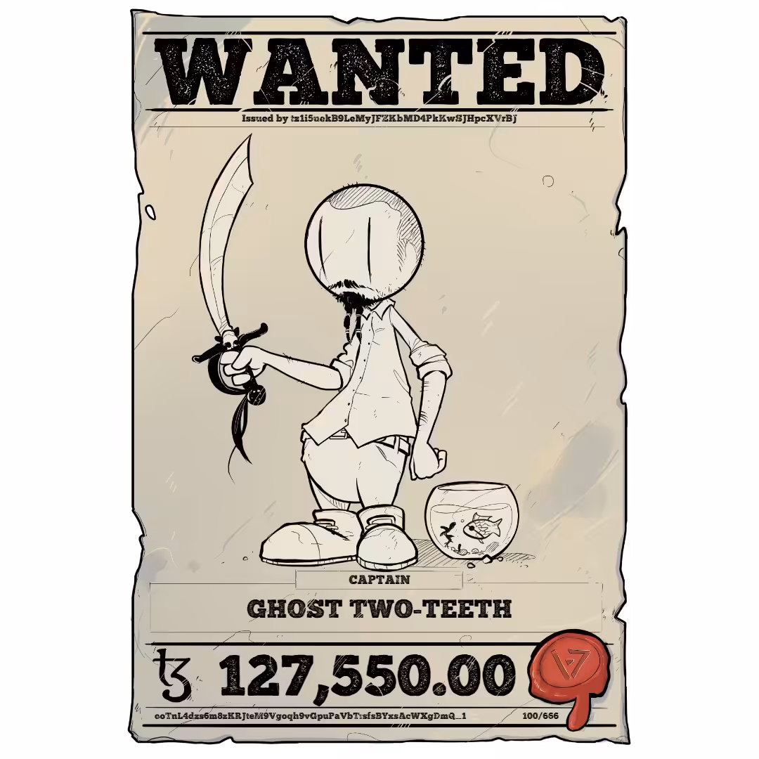 GHOST TWO-TEETH | TEZOS PIRATE 100/666