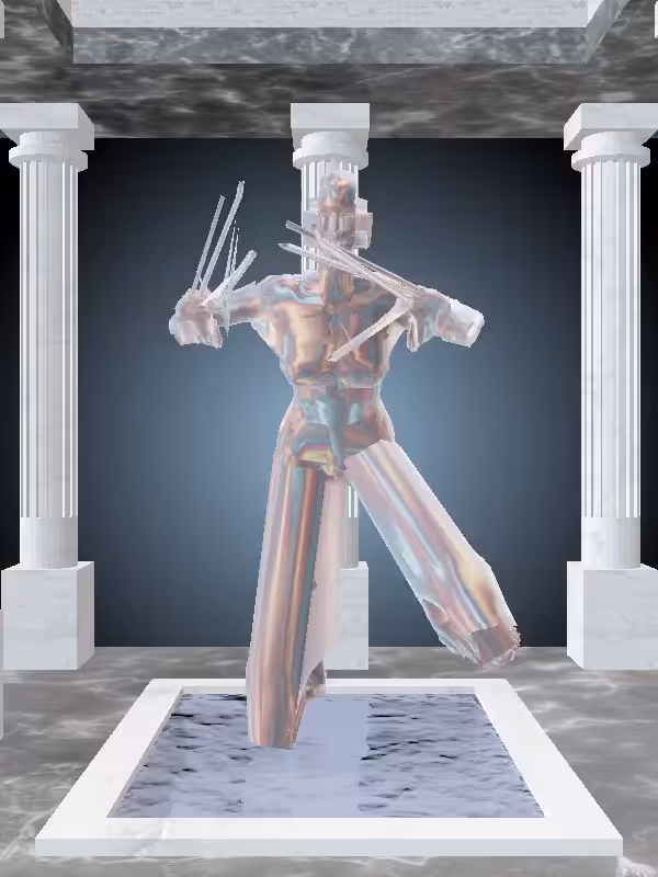 HeavenComputer: The Treading Water Holographic Glow Woman #1278