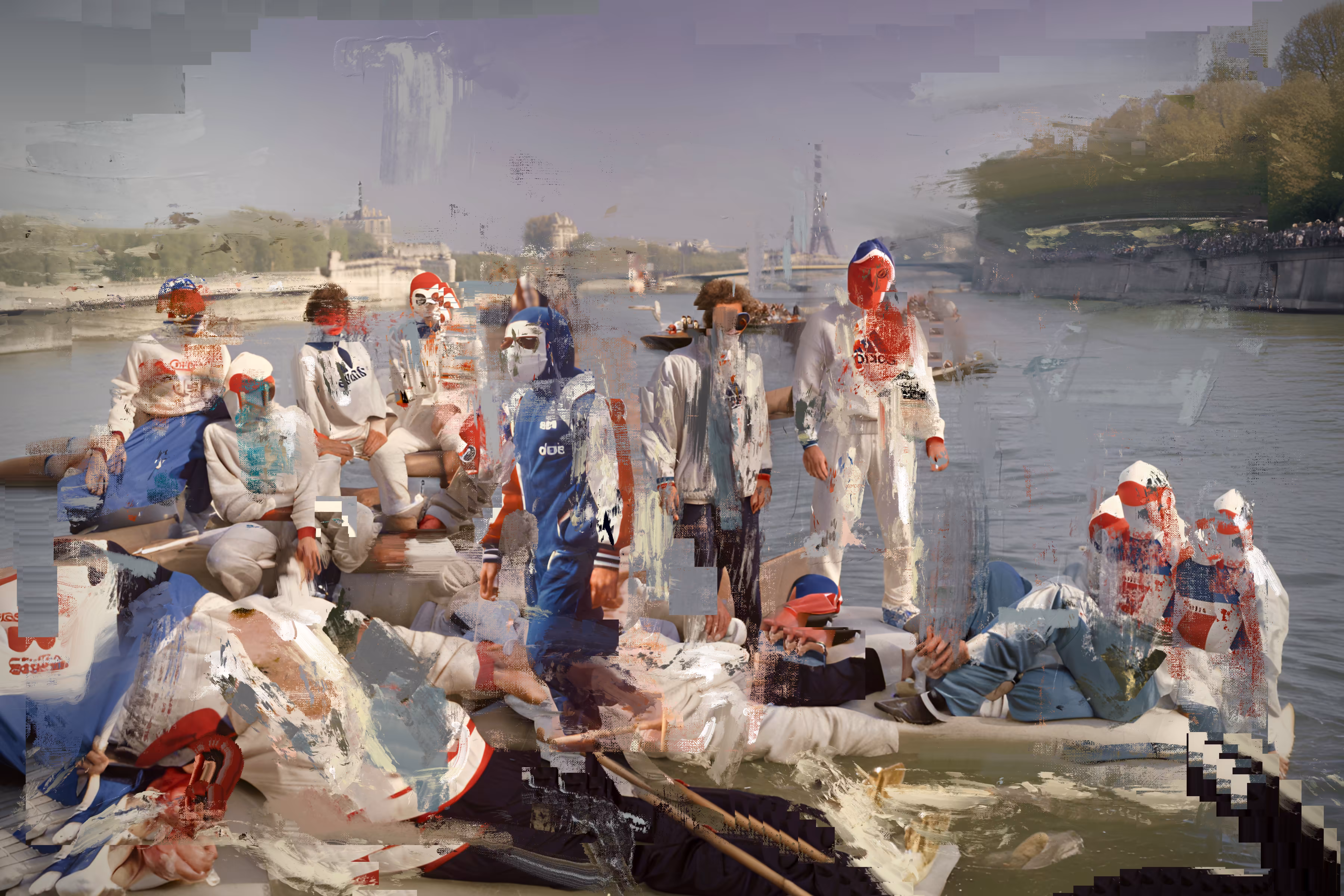 Bathers on the Seine - Family Raft