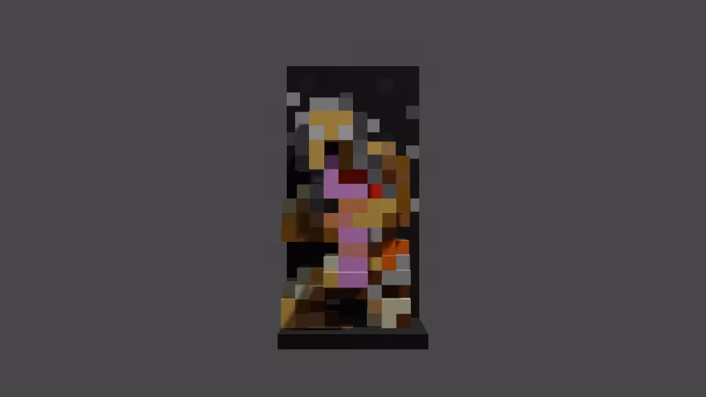 VOXELFINE #2: "Saturn Devouring His Son" by Francisco Goya 3D voxelart model (.glb)