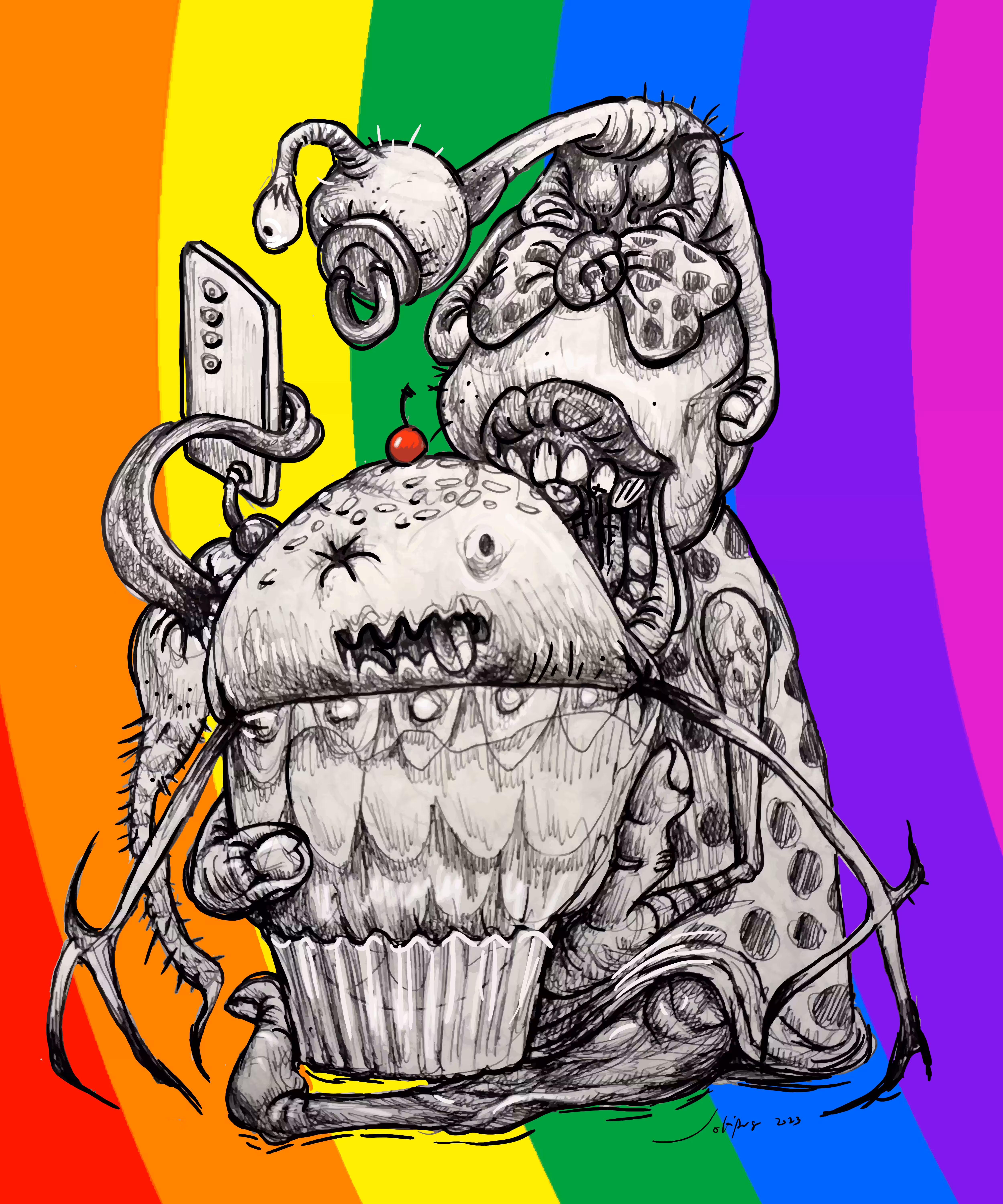 mom's eating the evil cupcake
