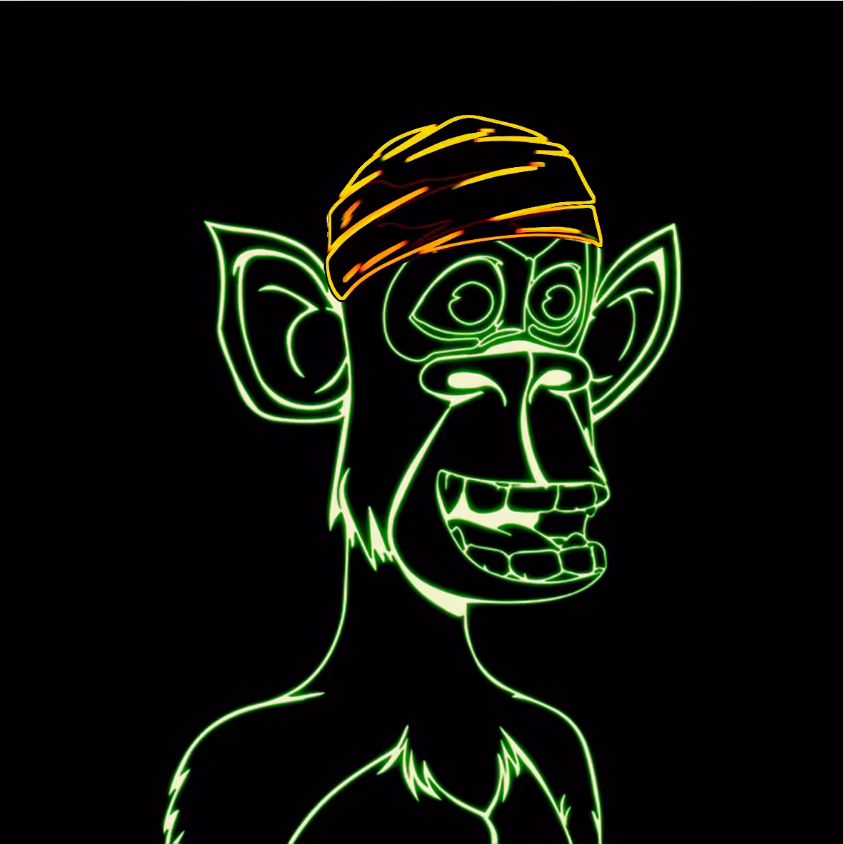 neon bored ape #291